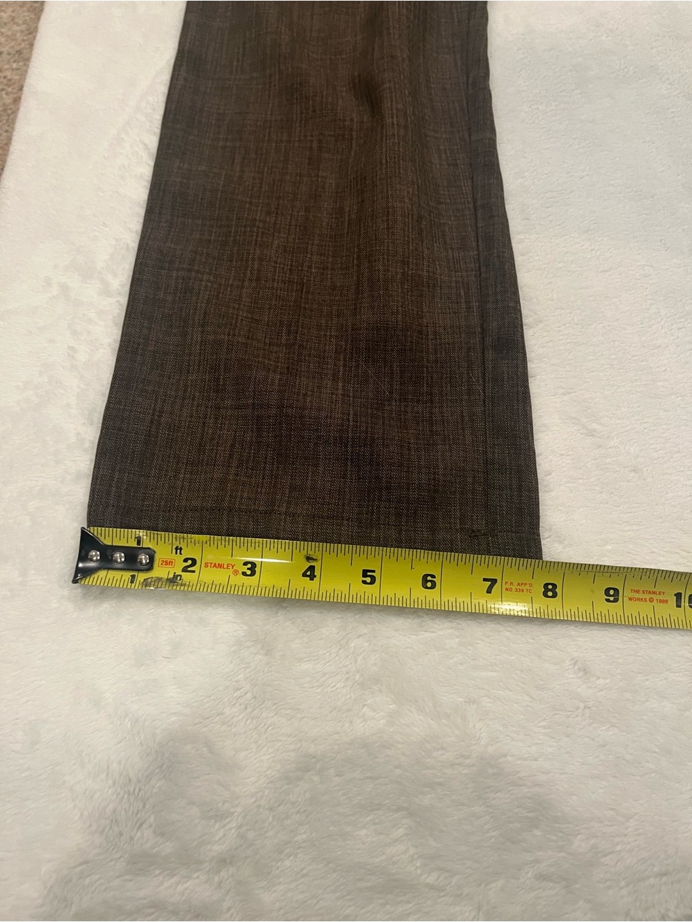 Haggar H26 Men's Straight Fit Brown Dress Pants - Picture 6 of 7